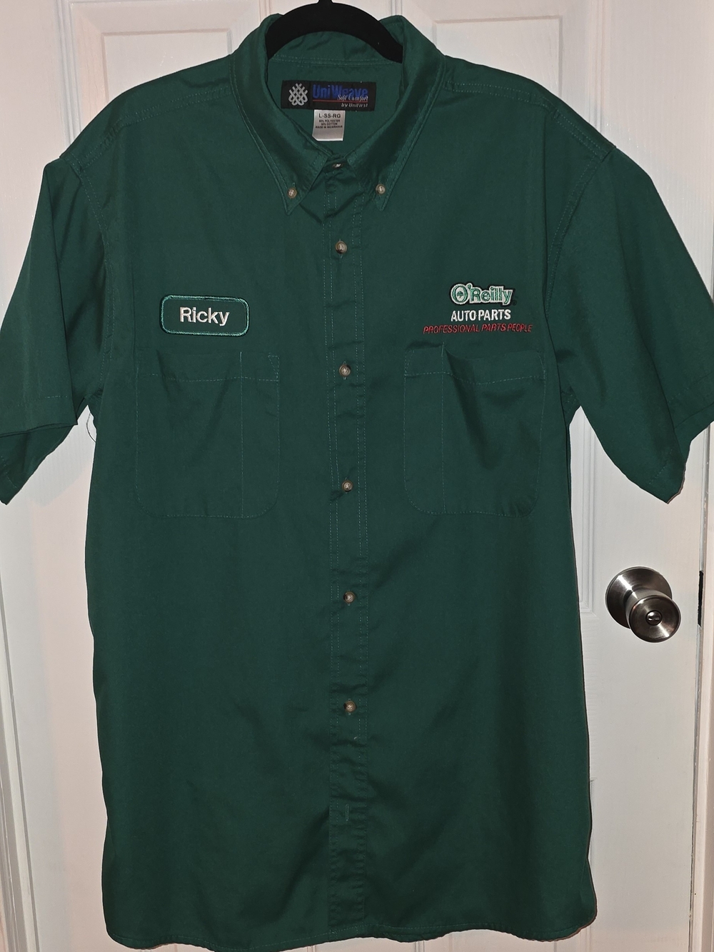 Short-Sleeve Button-Down Work Shirts (2) in Dark Green